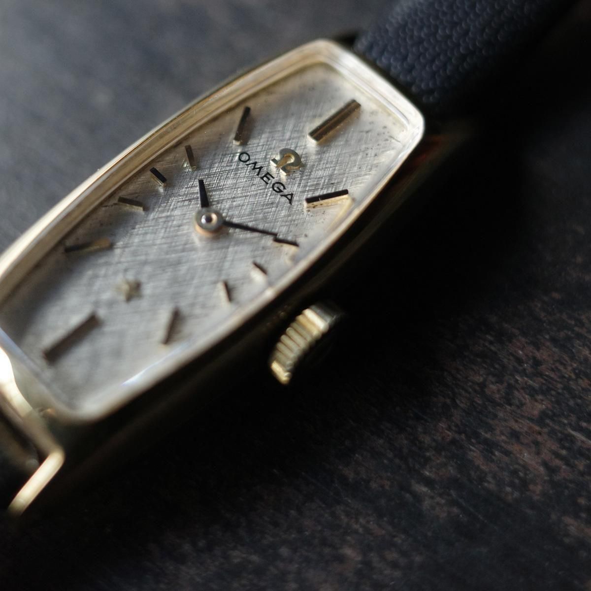 OMEGA（オメガ） 18KYG 極細トノーケース 絹目ダイヤル 純正尾錠- JeJe