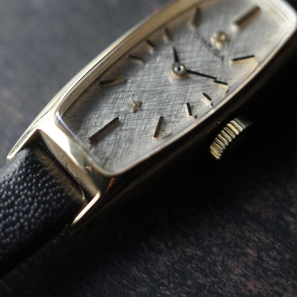 OMEGA（オメガ） 18KYG 極細トノーケース 絹目ダイヤル 純正尾錠- JeJe