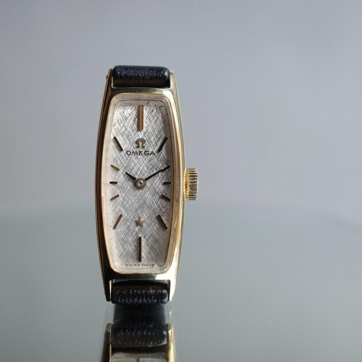 OMEGA（オメガ） 18KYG 極細トノーケース 絹目ダイヤル 純正尾錠- JeJe