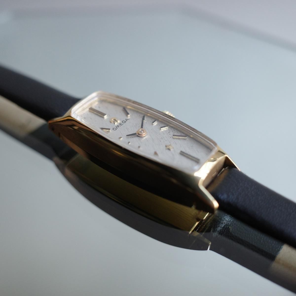 OMEGA（オメガ） 18KYG 極細トノーケース 絹目ダイヤル 純正尾錠- JeJe