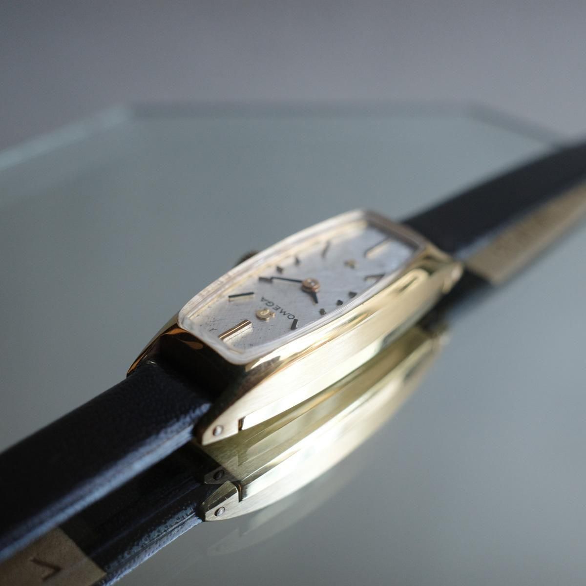 OMEGA（オメガ） 18KYG 極細トノーケース 絹目ダイヤル 純正尾錠- JeJe