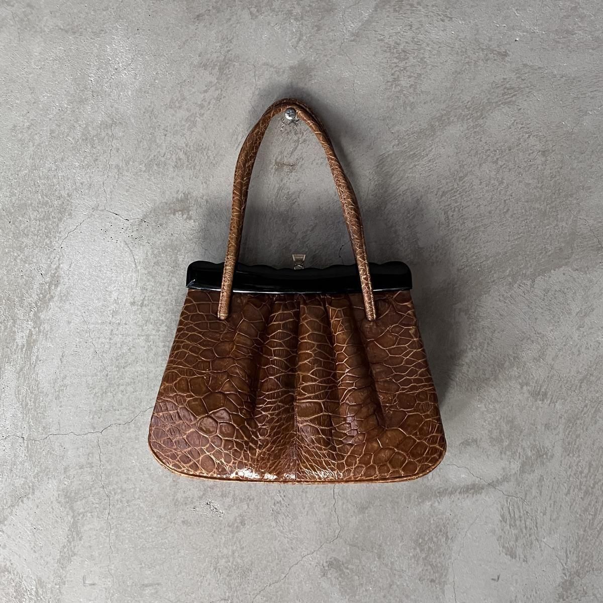 ヴィンテージ カメ革 ハンドバッグ（Vintage Turtle Leather Bag