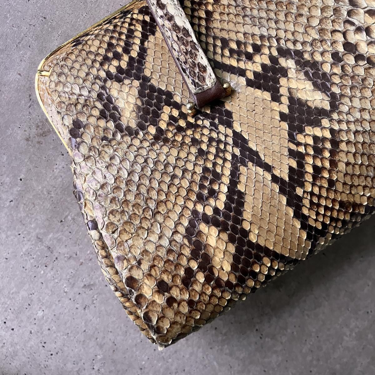 <img class='new_mark_img1' src='https://img.shop-pro.jp/img/new/icons13.gif' style='border:none;display:inline;margin:0px;padding:0px;width:auto;' />ơ إӳ եåȥϥɥХåVintage Python Leather Hand Bag