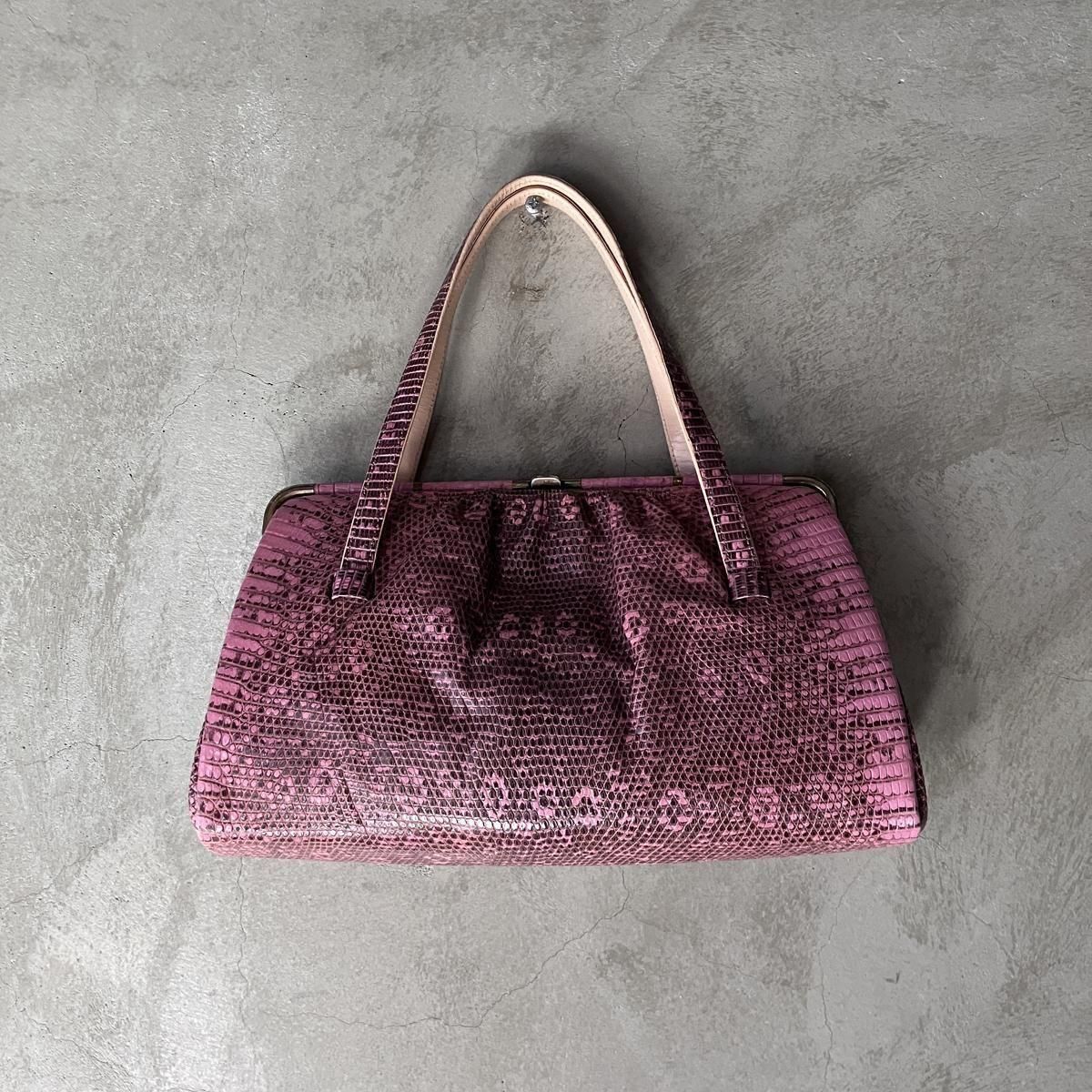 ヴィンテージ リングマーク リザードハンドバッグ（Vintage Lizard