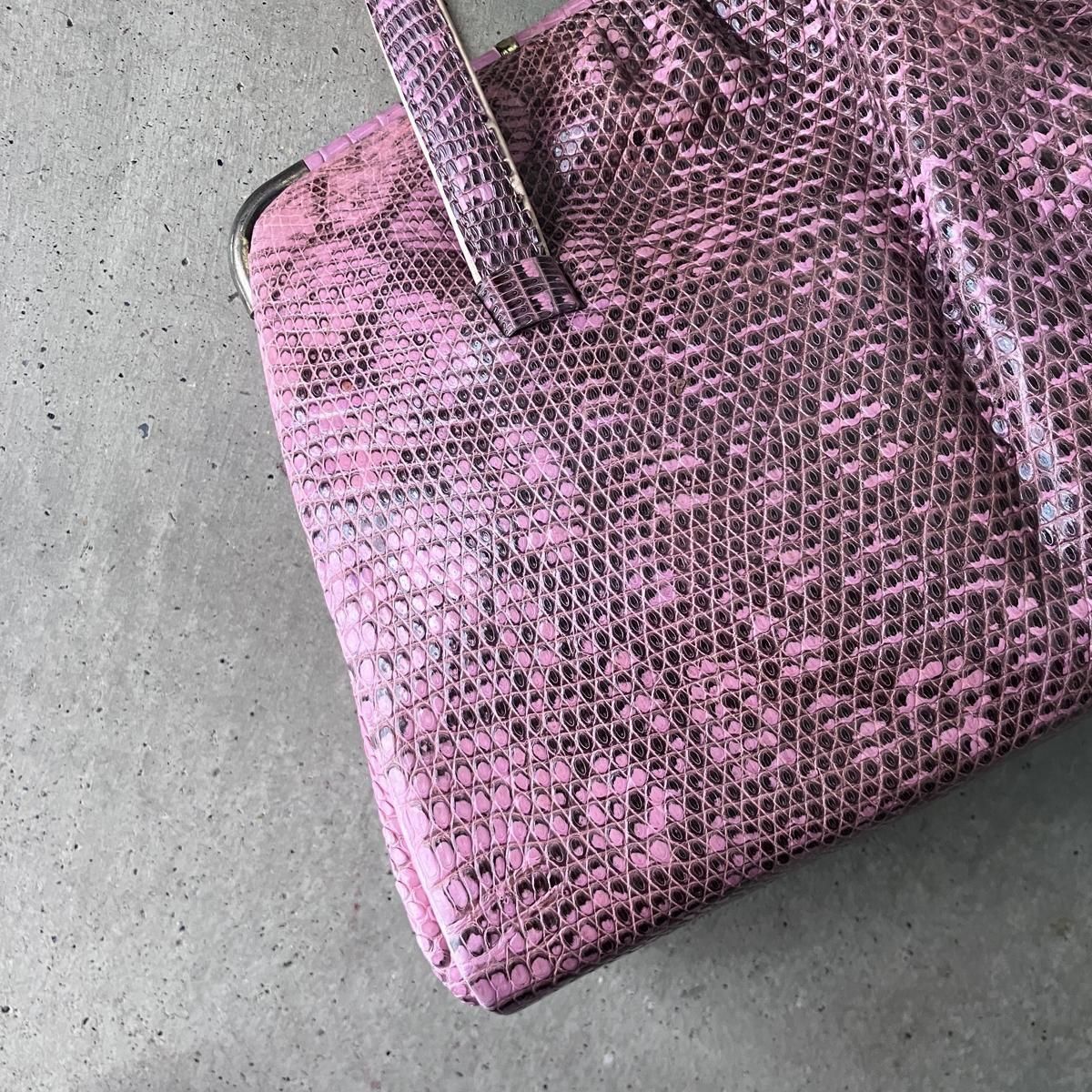 ヴィンテージ リングマーク リザードハンドバッグ（Vintage Lizard