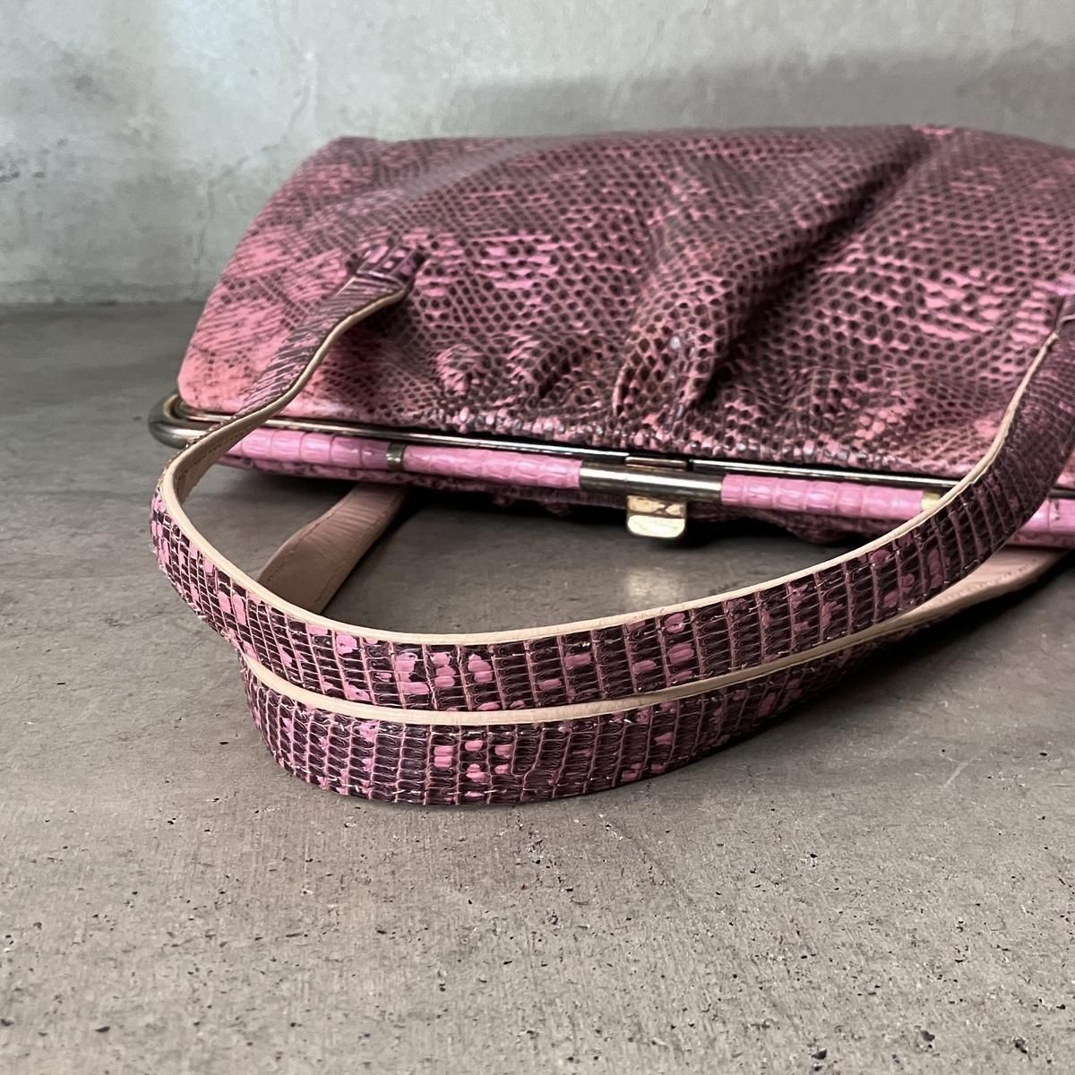 <img class='new_mark_img1' src='https://img.shop-pro.jp/img/new/icons13.gif' style='border:none;display:inline;margin:0px;padding:0px;width:auto;' />ơ 󥰥ޡ ꥶɥϥɥХåVintage Lizard Leather Hand Bag