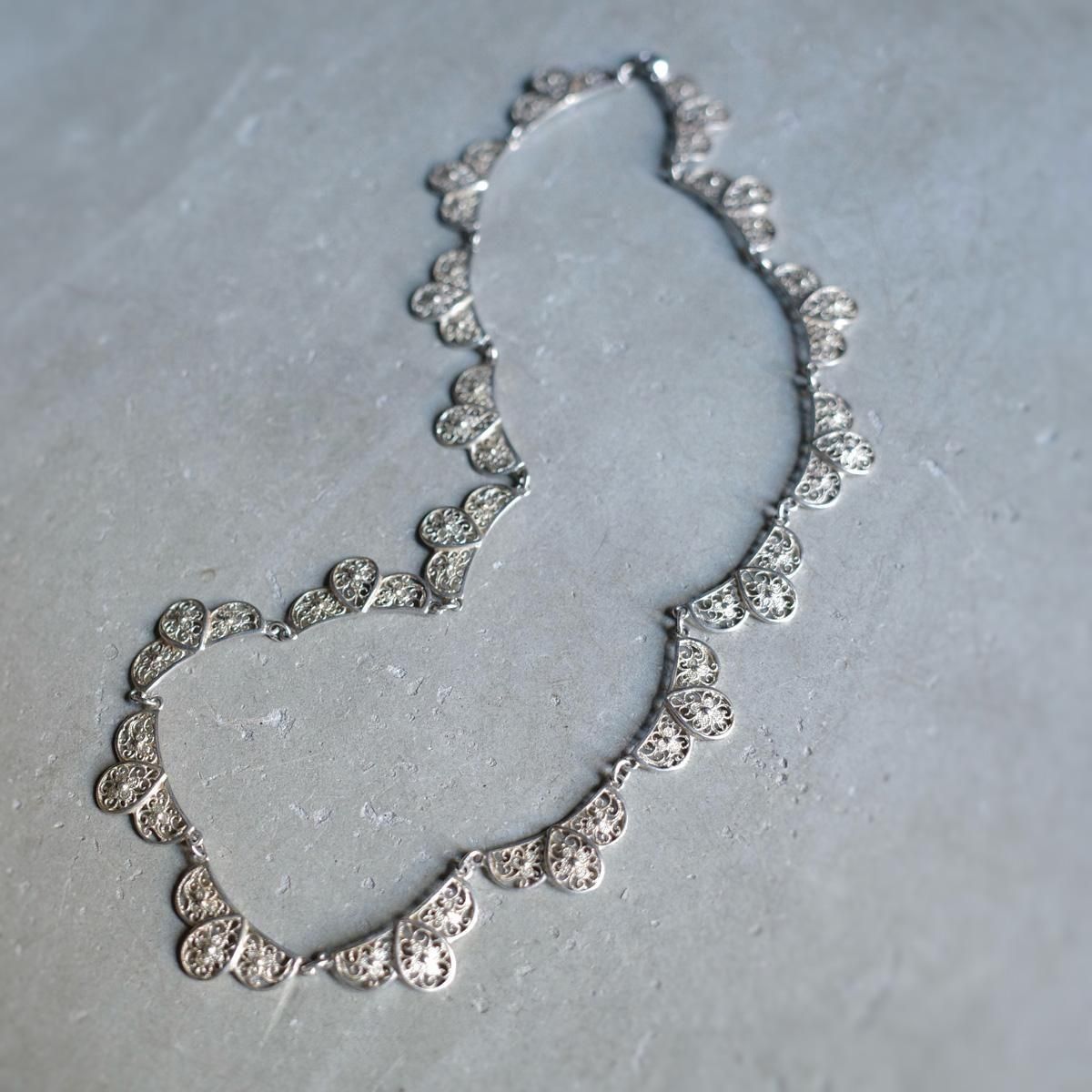 シルバー フィリグリー スカラップ ネックレス（Silver Filigree