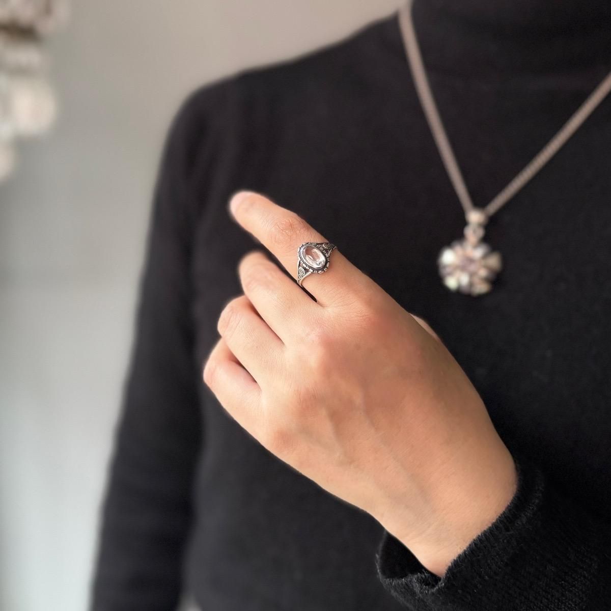 ヴィンテージ シルバー ロッククリスタル リング（Silver Rock Crystal