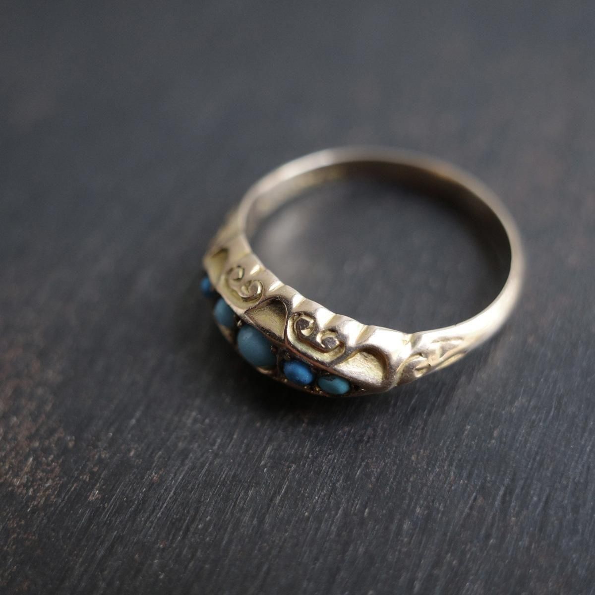 1910年製 9金 ターコイズ リング（c.1910 9K Turquoise Ring） - JeJe
