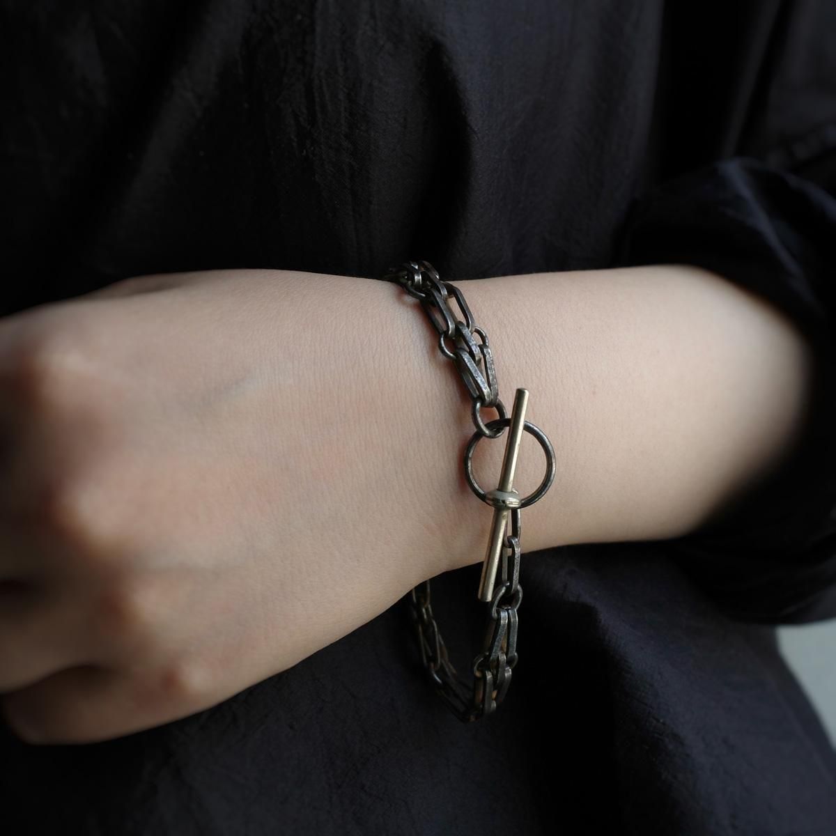突然削除有)  ワイド　ファスナーブレスレット ジョージアン-ヴィクトリアン スチール アルバートチェーン