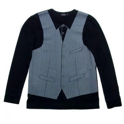 Trompe-l'oeil Gilet T-shirt / Black (ޤ / ȥץ륤  T)