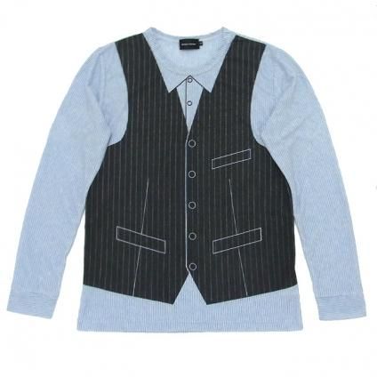 <img class='new_mark_img1' src='https://img.shop-pro.jp/img/new/icons38.gif' style='border:none;display:inline;margin:0px;padding:0px;width:auto;' />30OFF Trompe-l'oeil Gilet T-shirt / Black (ޤ / ȥץ륤  T)