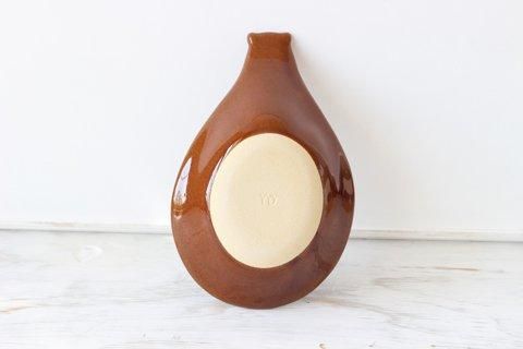 茶色いくまのおしゃもじ皿 陶器 よしざわ窯 茶色いくまのおしゃもじ皿 陶器 よしざわ窯