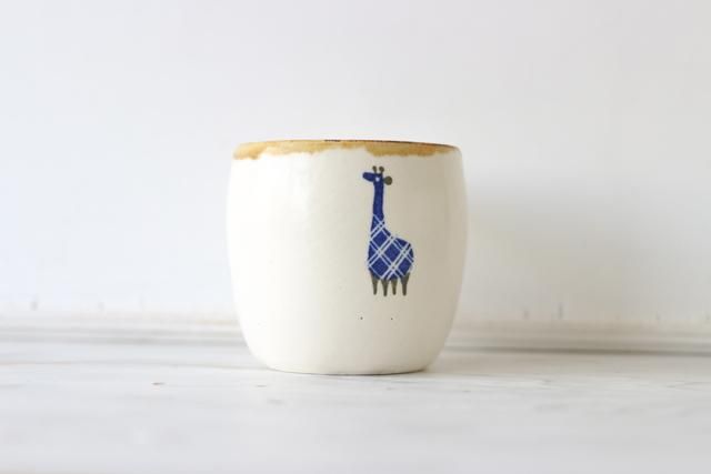 キリンマグカップ陶器オブジェ置物インテリア工芸品美術品A1610