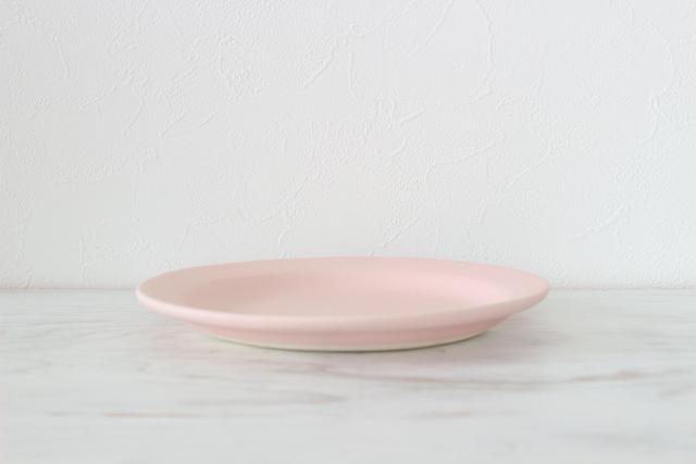 ピンク ラウンドリムプレート 6寸ケーキ皿 磁器 よしざわ窯 ピンク ラウンドリムプレート 6寸ケーキ皿 磁器 よしざわ窯