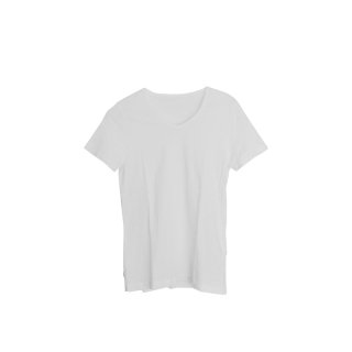 jiji / 吊り編みVネックTシャツ / WHITE