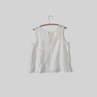  jiji / Hand woven silk no sleeves / Ecru