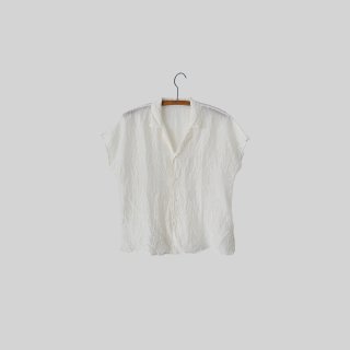 <ͽʡjiji/  hand woven silk open collar shirt / ecru