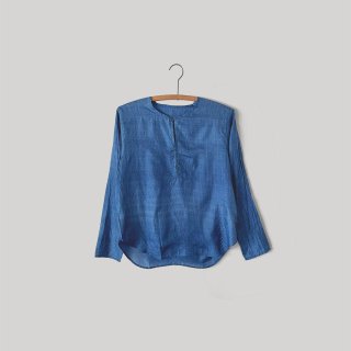 <ͽʡjiji / Hand woven silk pullover / Indigo Dyeing