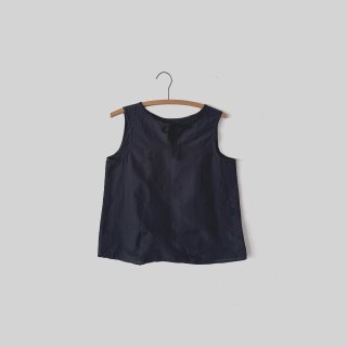 jiji / Khadi cotton silk no sleeves / Black
