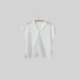 jiji/ Cotton silk open collar shirt / Off white
