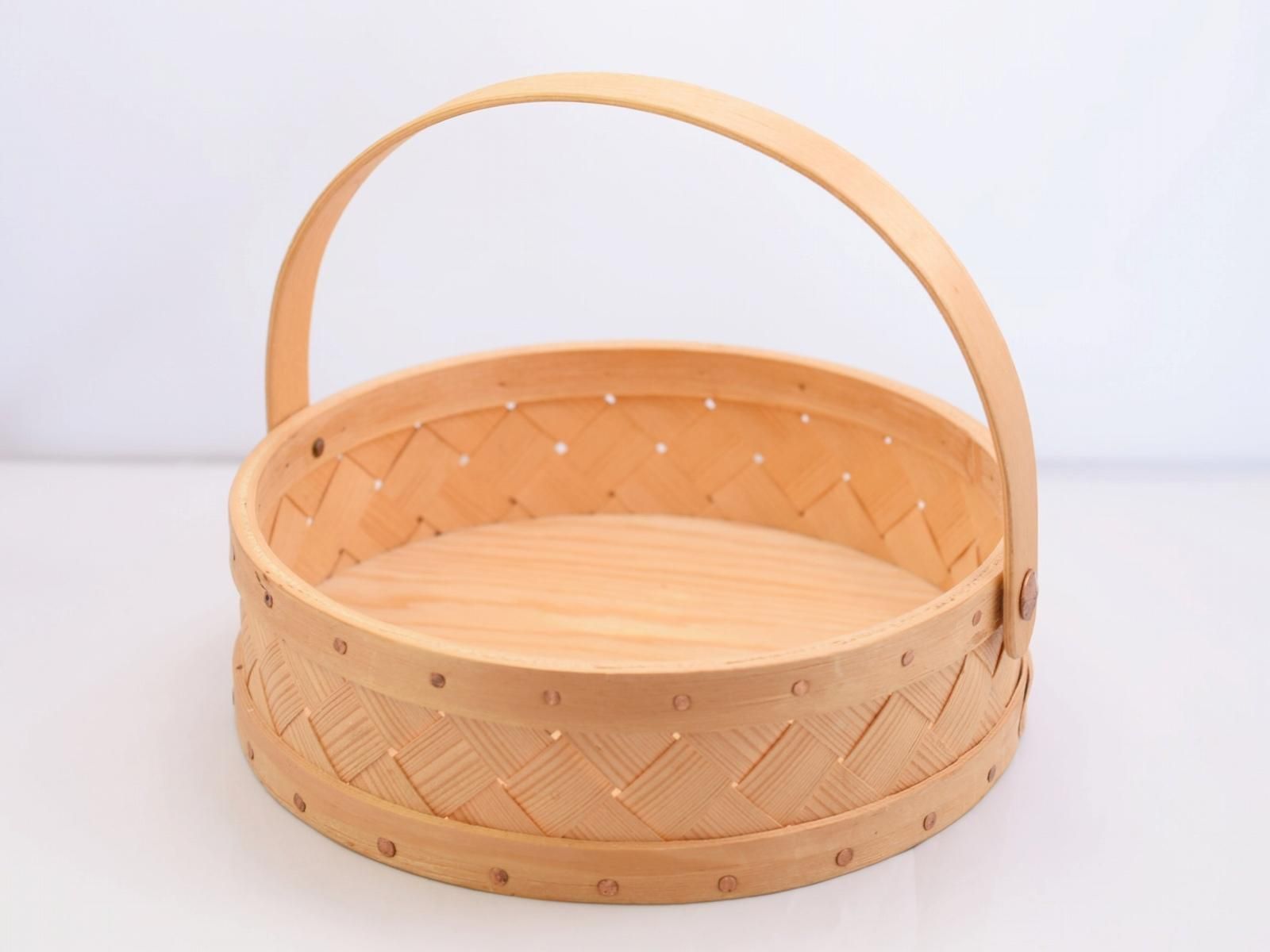 スウェーデン Bernt Jacobsson 白樺 持ち手付き バスケット