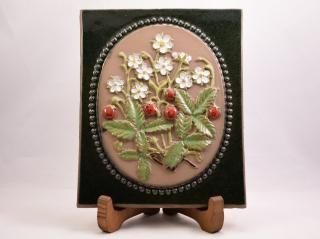 Jie Gantofta ジイガントフタ　陶板 Jie gantofta（ジイ・ガントフタ）花モチーフの陶板