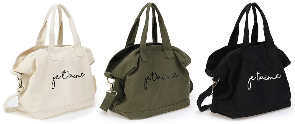 3color 2way Je T Aimeロゴキャンバストートバッグ The Secret Bean 3color 2way Je T Aimeロゴキャンバストートバッグ The Secret Bean