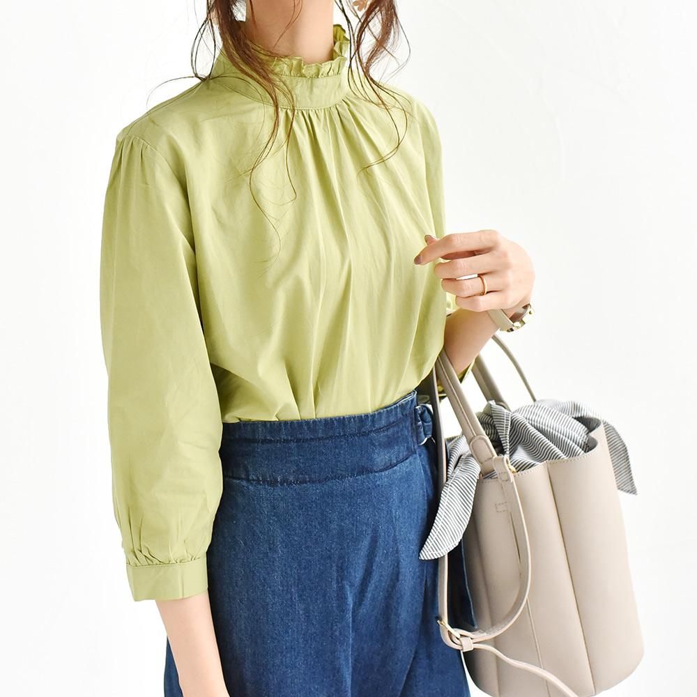 国内外の人気集結! SALE Spring cotton フリル袖ブラウス✦選べる35色