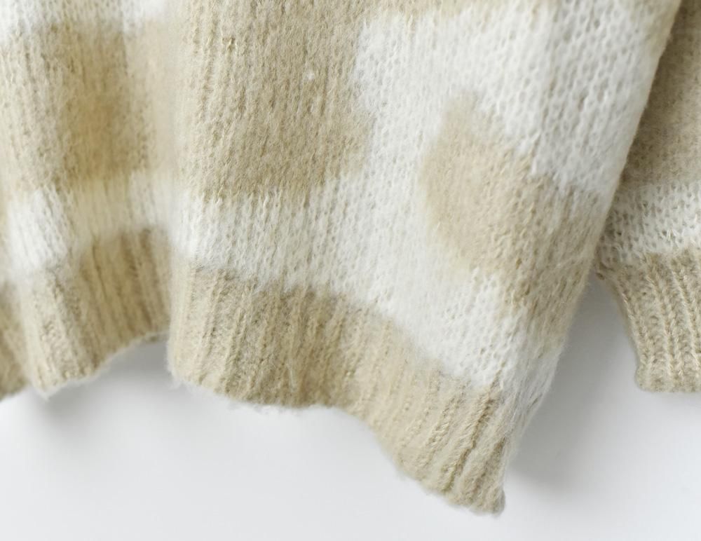 アウトレット最安価格 acka mohair flare knit beige ニット www