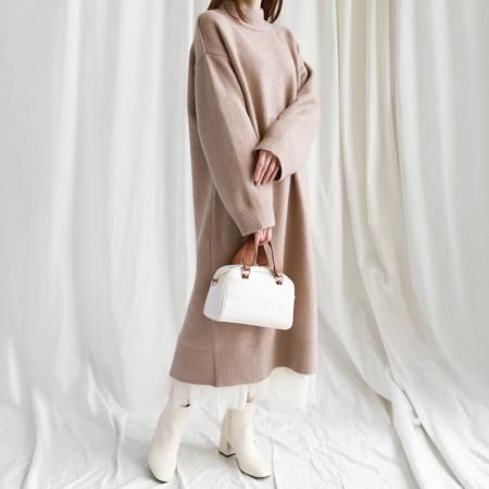 <img class='new_mark_img1' src='https://img.shop-pro.jp/img/new/icons16.gif' style='border:none;display:inline;margin:0px;padding:0px;width:auto;' />【SALE】バックスリットハイネックニットワンピース