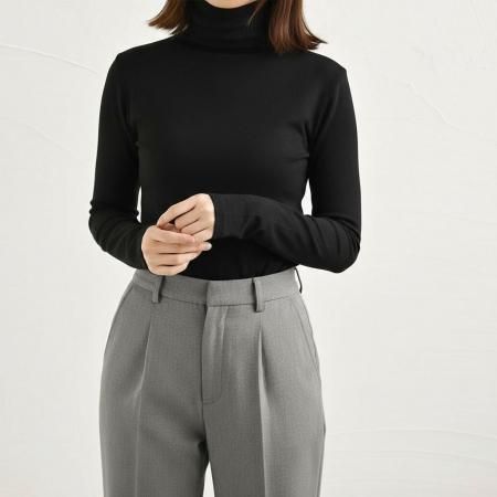 <img class='new_mark_img1' src='https://img.shop-pro.jp/img/new/icons16.gif' style='border:none;display:inline;margin:0px;padding:0px;width:auto;' />【ゆうパケ】【洗濯OK】【Lサイズまで対応】やわらかレーヨン ハイネックニットプルオーバー