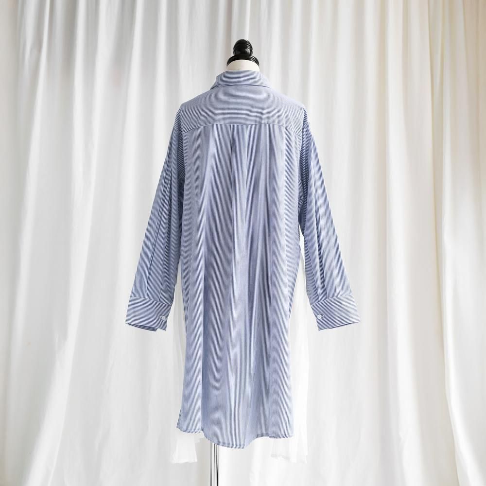 【美品】N2 センソユニコ プリーツ ストライプ 切替 シャツワンピース 麻 186308243.jpg?cmsp_timestamp=