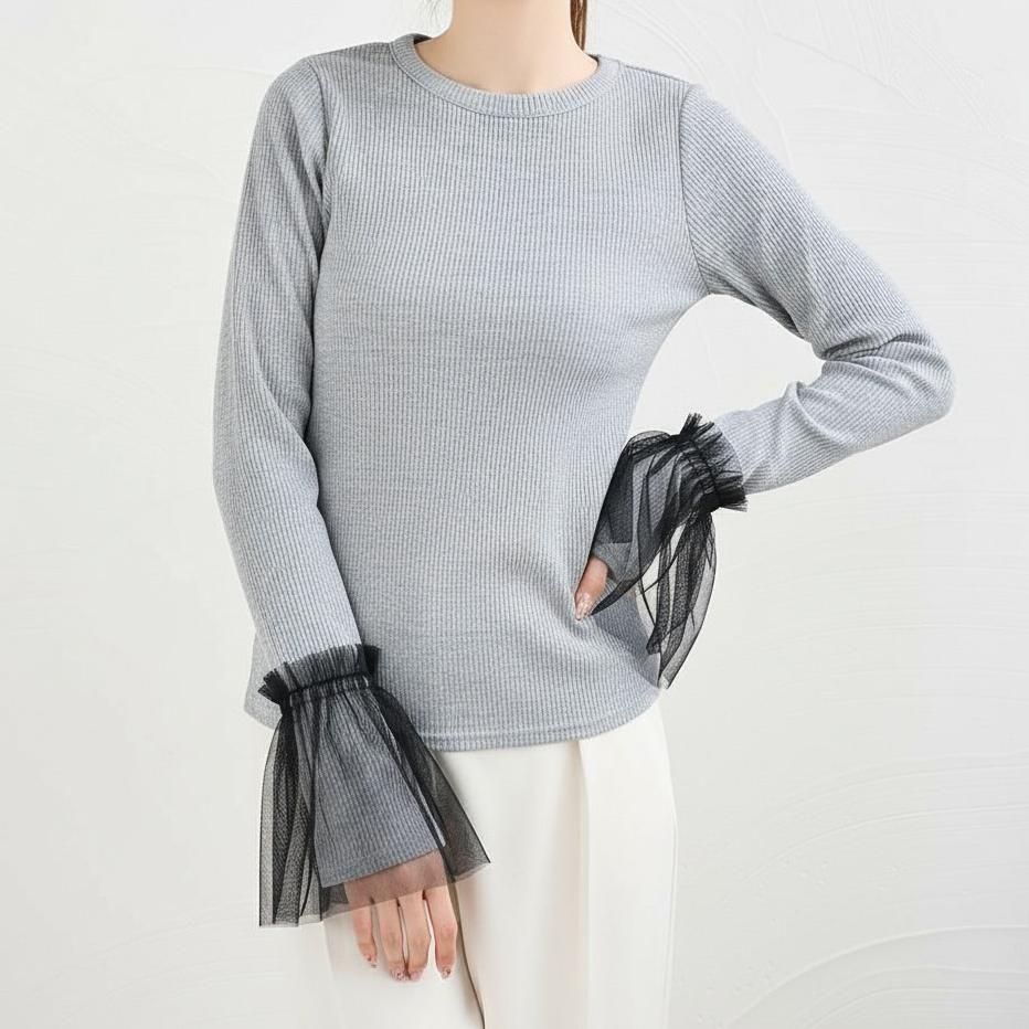 未着用 11／1発売 SECRET TROPHY チュールブラウス 38 優待価格[SECRET