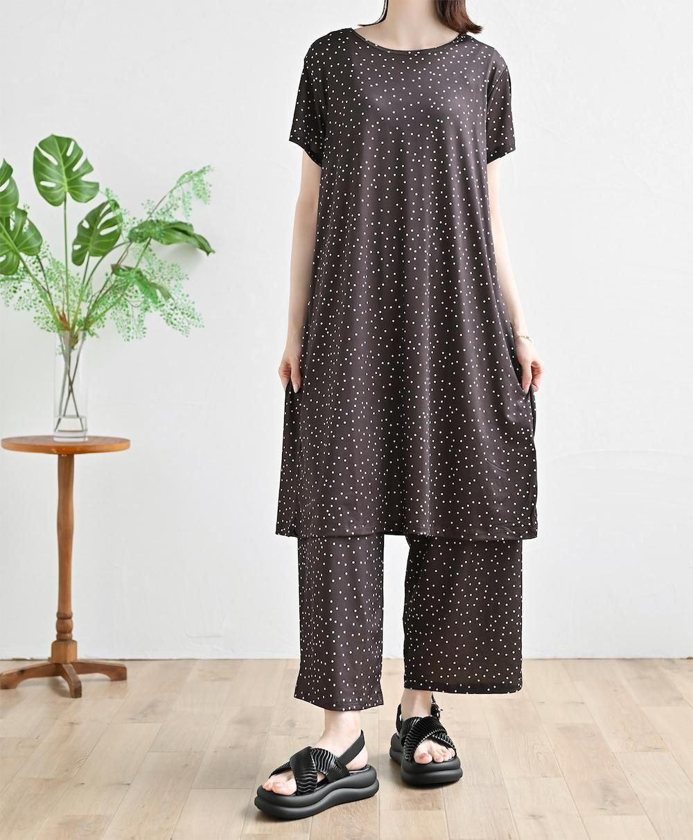 ゆうパケ】さらっと ドット柄ルームパンツ - The Secret Bean