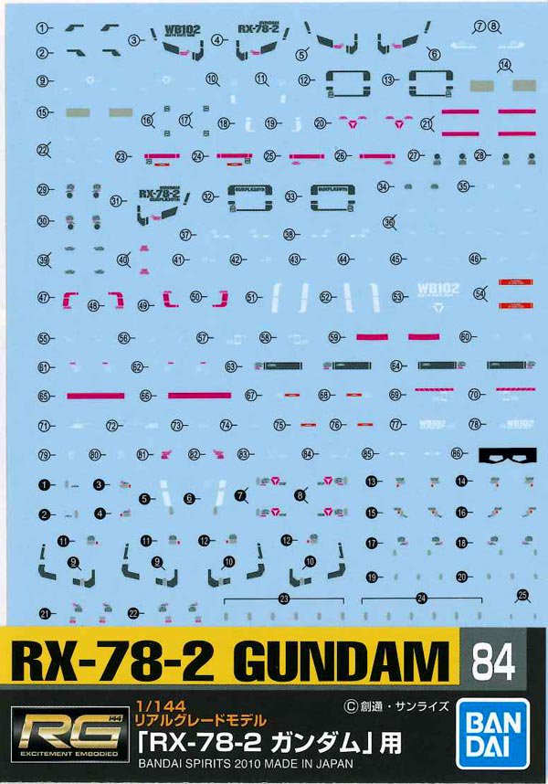 ガンダムデカール GD84 RG RX-78-2 ガンダム用 (84)