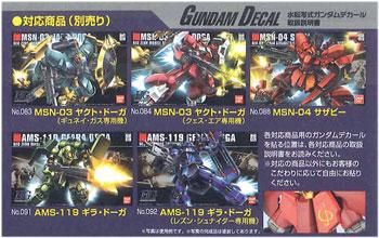 ガンダムデカール 1/144 HGUC 機動戦士ガンダム 逆襲のシャア
