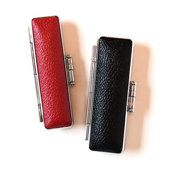 印鑑ケース 黒 赤 12mm/13.5mm/15mm - デザイン印鑑 ピクスタンプ