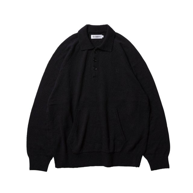 EVISEN / BOUCLE COLLARED KNIT BLACK