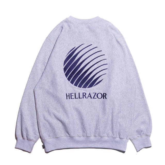 HELLRAZOR / EMB CREWNECK HEATHER GREY