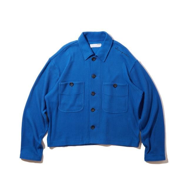 DIASPORA SKATEBOARDS / KNIT POLO COLLAR CARDIGAN BLUE