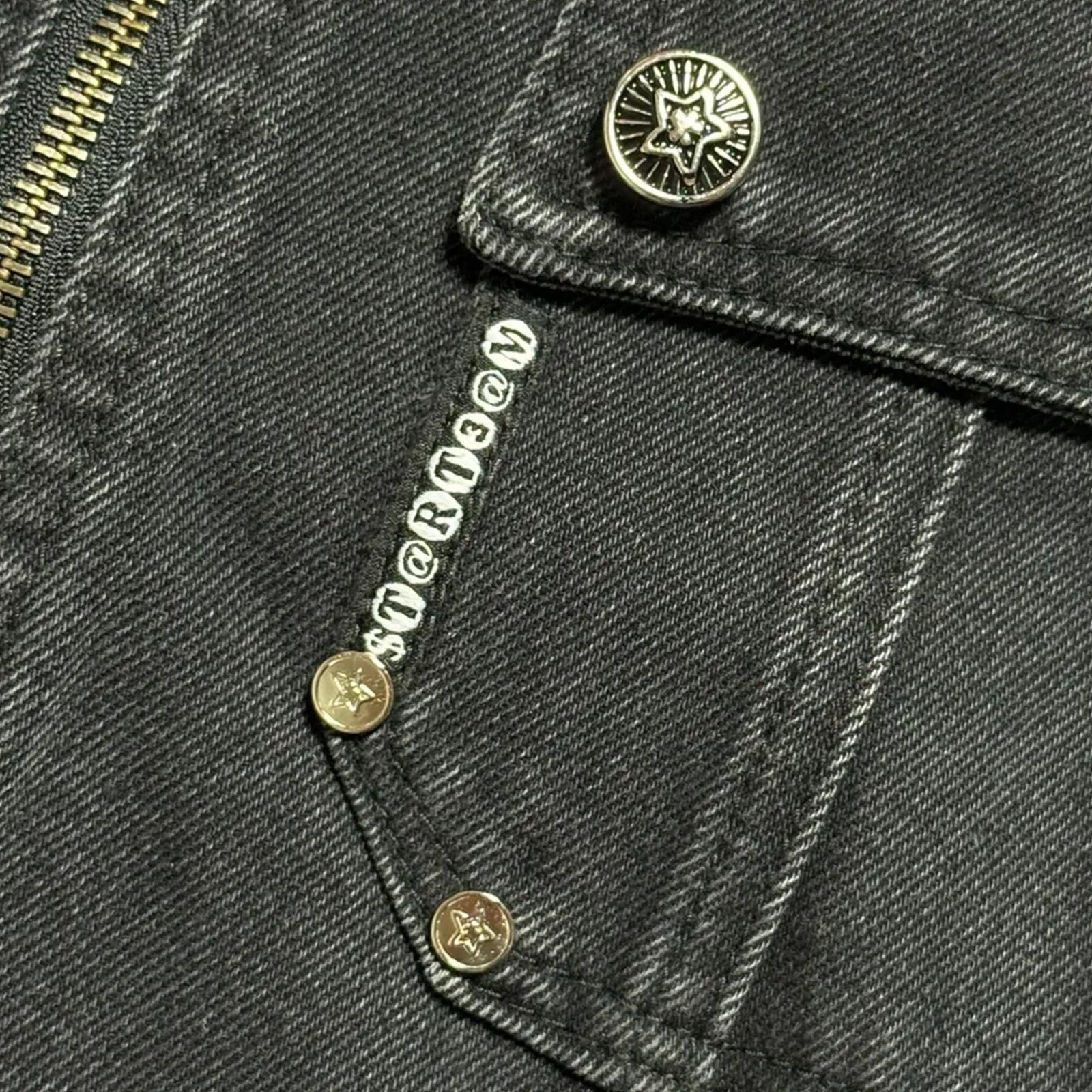 STAR TEAM / DENIM ZIP UP JACKET BLACK - COFLO STAR TEAM / DENIM ZIP UP JACKET BLACK - COFLO