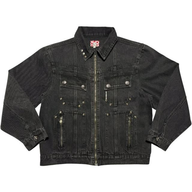 STAR TEAM / DENIM ZIP UP JACKET BLACK