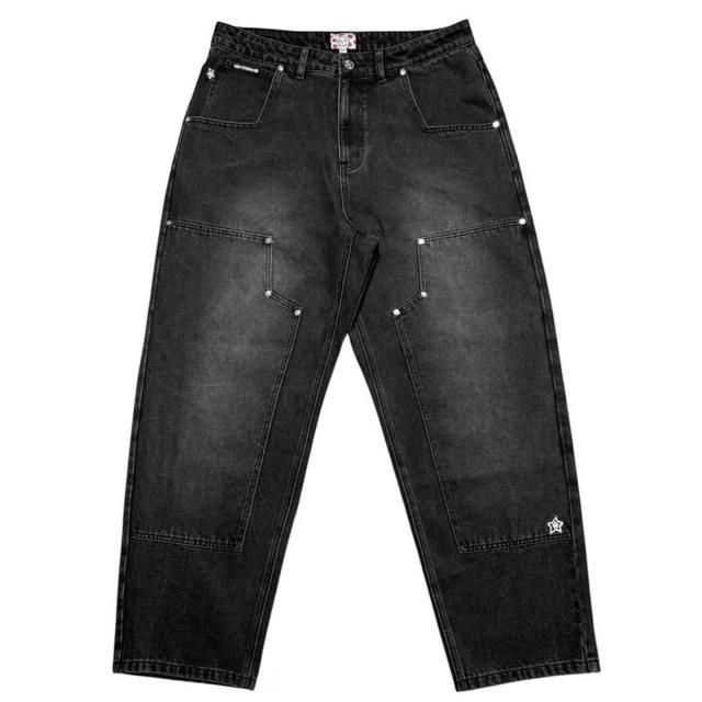 STAR TEAM / DOUBLE KNEE STAR JEANS BLACK - COFLO STAR TEAM / DOUBLE KNEE STAR JEANS BLACK - COFLO