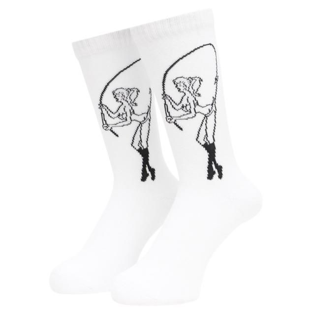 WHIMSY / FISHING GIRL SOCKS WHITE