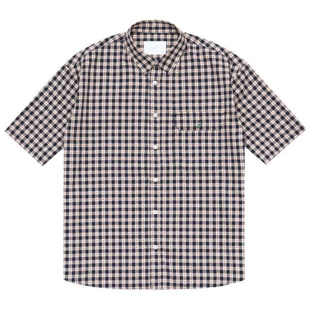 WHIMSY / STITCHED GINGHAM S/S SHIRT NAVY