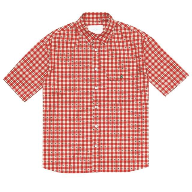 WHIMSY / STITCHED GINGHAM S/S SHIRT RED