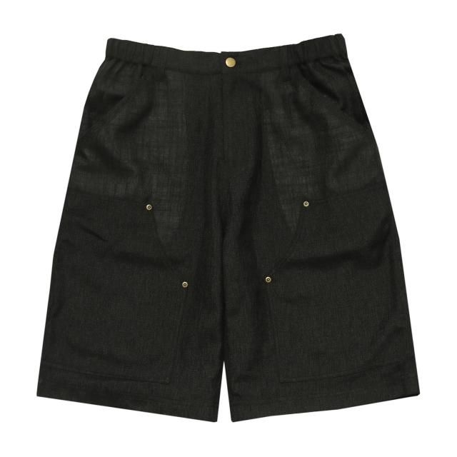 WHIMSY / LINEN PAINTER BAGGY SHORT BLACK