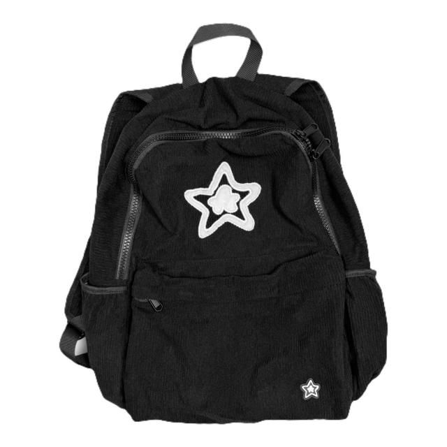 STAR TEAM / CORDUROY BACKPACK BLACK