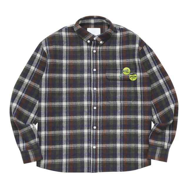 WHIMSY / HEAVY WOOL FLANNEL SHIRT NAVY